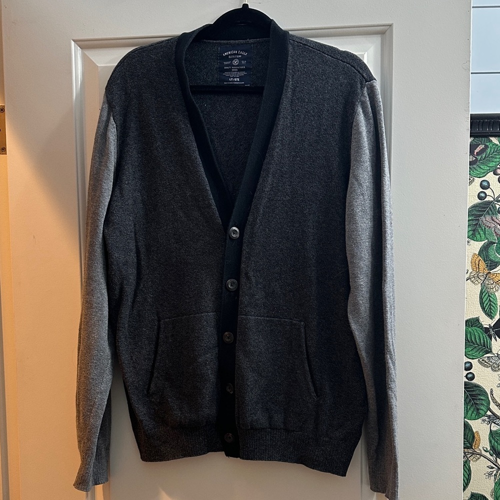 American Eagle Outfitters Charcoal and Black Cardigan